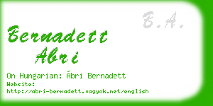 bernadett abri business card