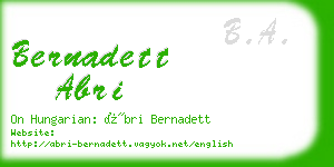 bernadett abri business card